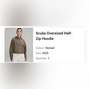 Lululemon scuba oversized half zip hoodie size xs/s